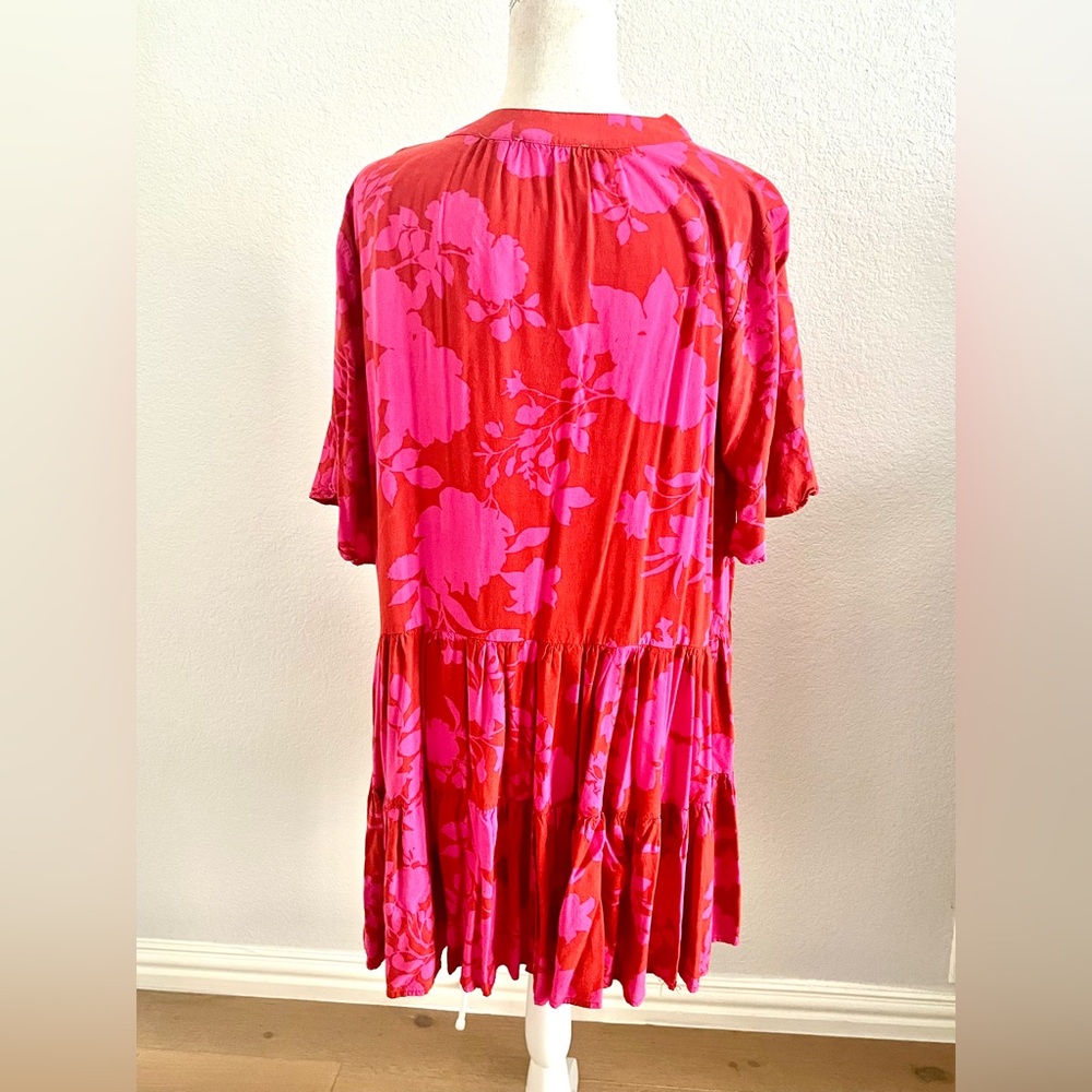 Petal & Pup Red and Pink Floral Mini Dress - Picture 2 of 3